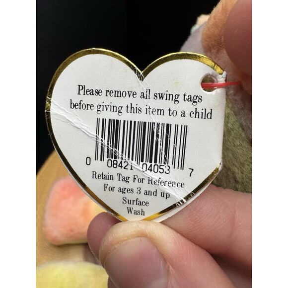 TY Peace The Bear Beanie Babies 1996 Collectible With Tag Errors: RETIRED & RARE - Picture 10 of 16